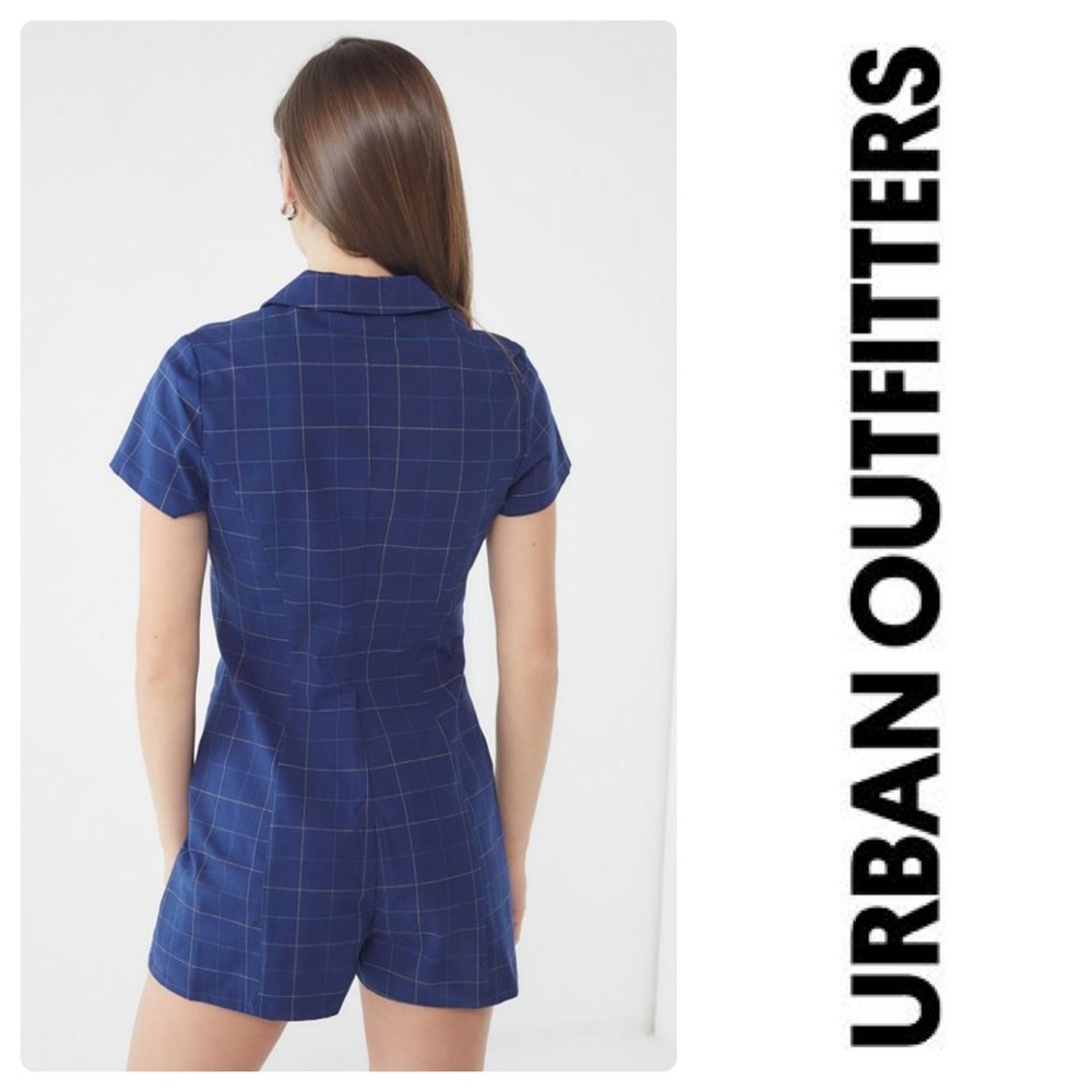 URBAN Outfitters Sonata Plaid Button-Down Romper - Picture 4 of 4